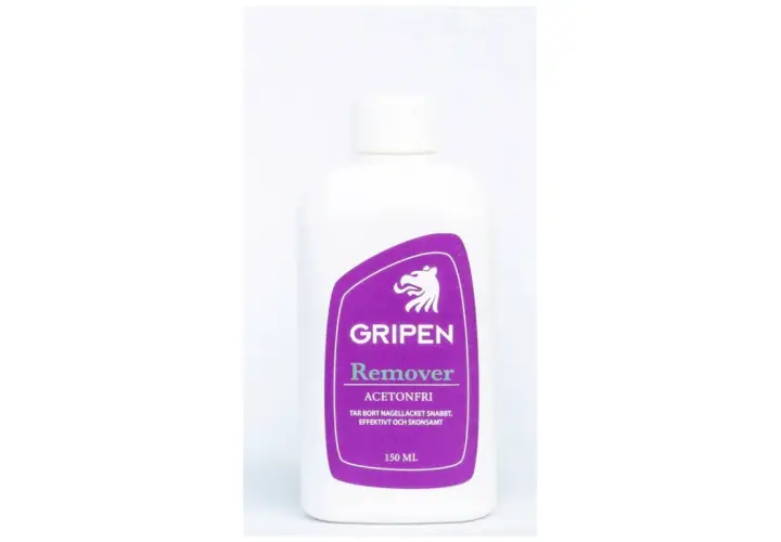 Gripen Remover, en acetonfri produkt för att ta bort nagellack snabbt, effektivt och skonsamt.