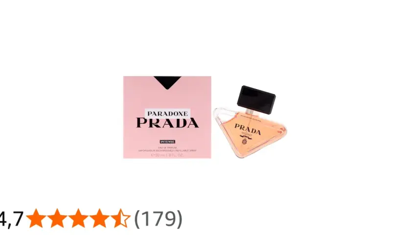 Prada Paradoxe Intense parfymflaska och kartong. En doft som fångar essensen av paradoxala noter.