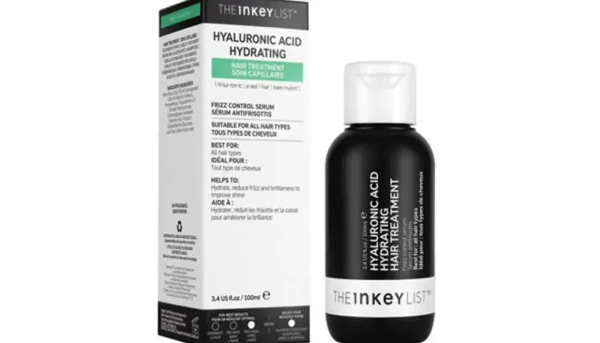 The Inkey List hyaluronsyra hår-behandling, en fuktgivande serum som motverkar friss och ger glans.
